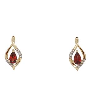 Garnet & Diamond Earrings. Matches IP1098